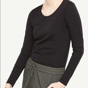 Ann Taylor Long Sleeved Crew Neck Tee